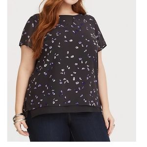 Gray/Purple Feather Torrid size 3 blouse